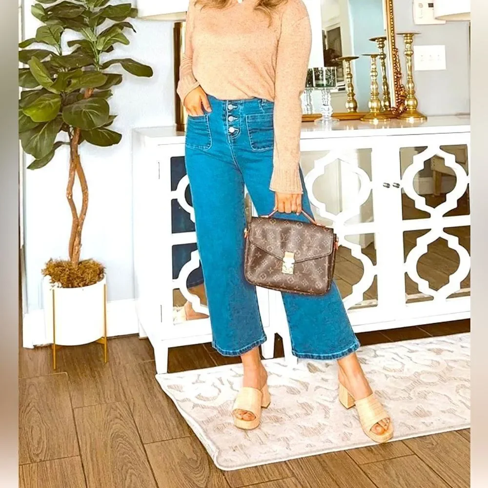 Miss Sparkling Jeans Flared Wide leg High Waisted - Picture 7 of 7